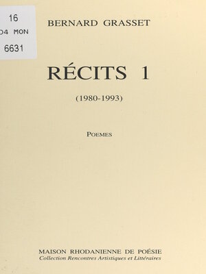 cover image of Récits (1)